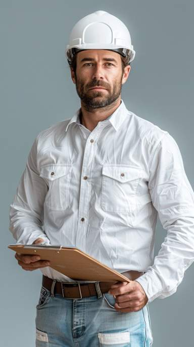 Male engineer with hard hat